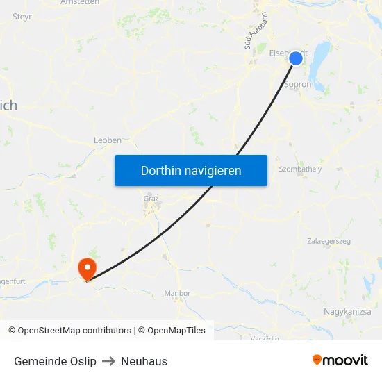 Gemeinde Oslip to Neuhaus map