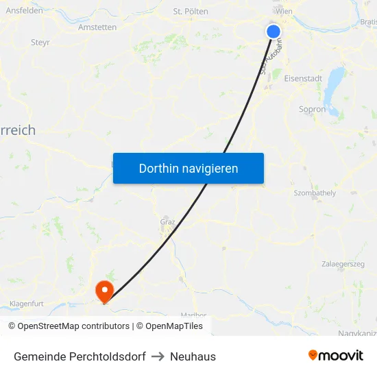 Gemeinde Perchtoldsdorf to Neuhaus map