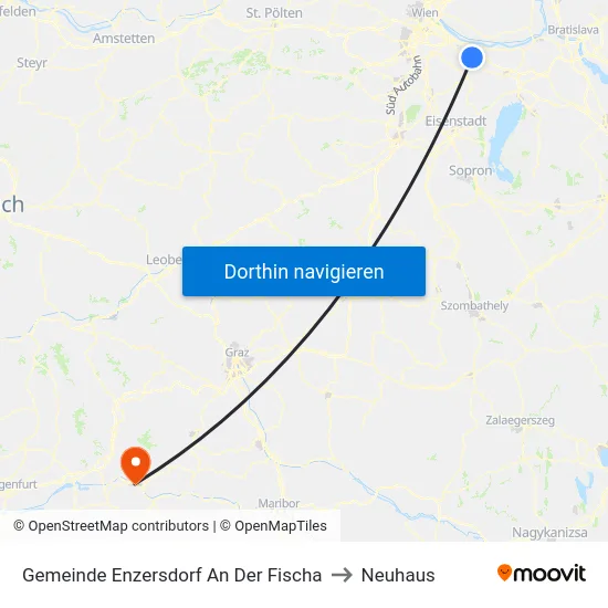 Gemeinde Enzersdorf An Der Fischa to Neuhaus map