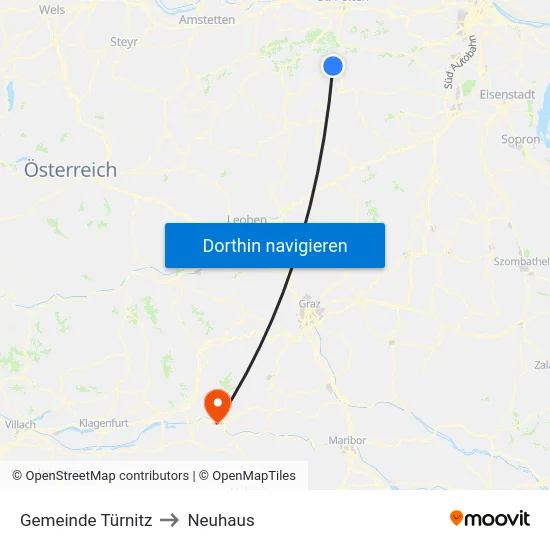 Gemeinde Türnitz to Neuhaus map
