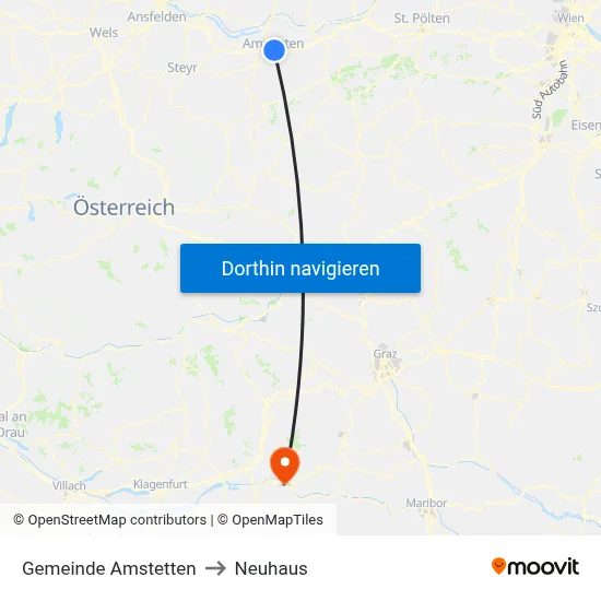 Gemeinde Amstetten to Neuhaus map