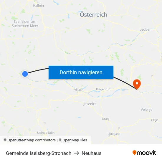 Gemeinde Iselsberg-Stronach to Neuhaus map