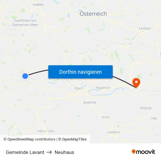 Gemeinde Lavant to Neuhaus map