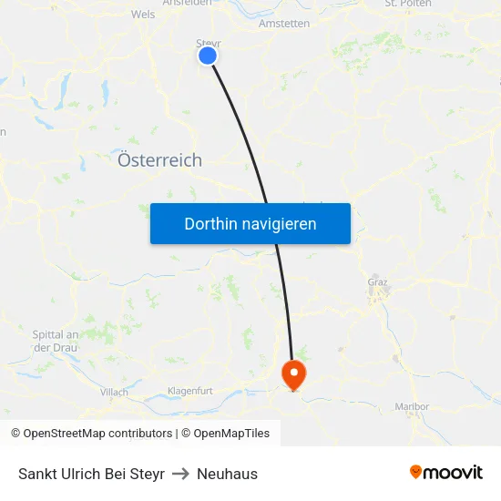 Sankt Ulrich Bei Steyr to Neuhaus map