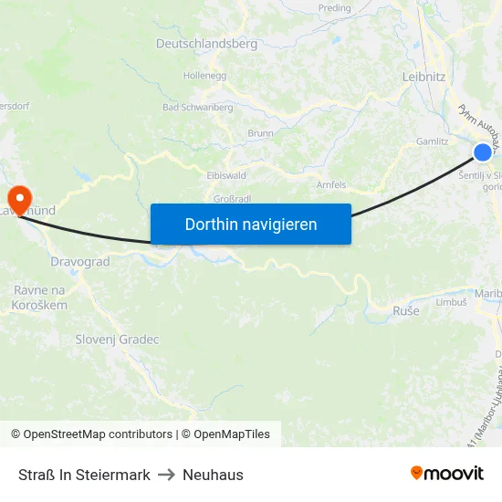 Straß In Steiermark to Neuhaus map