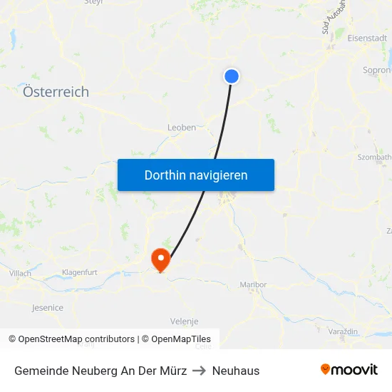 Gemeinde Neuberg An Der Mürz to Neuhaus map