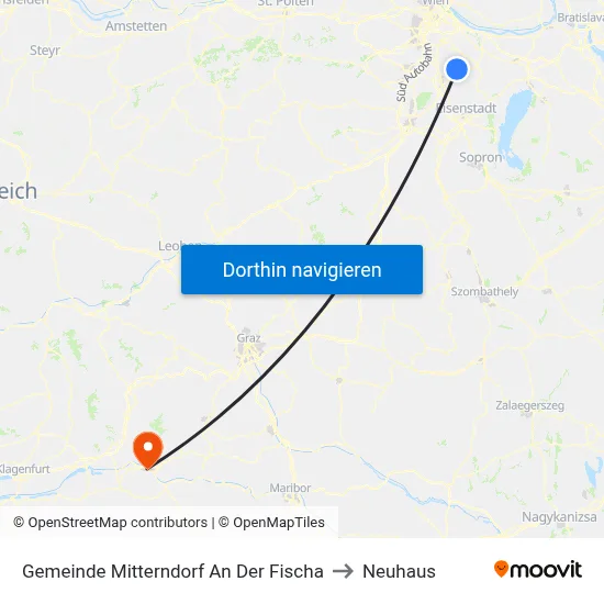 Gemeinde Mitterndorf An Der Fischa to Neuhaus map