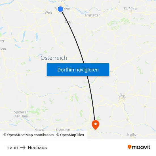 Traun to Neuhaus map
