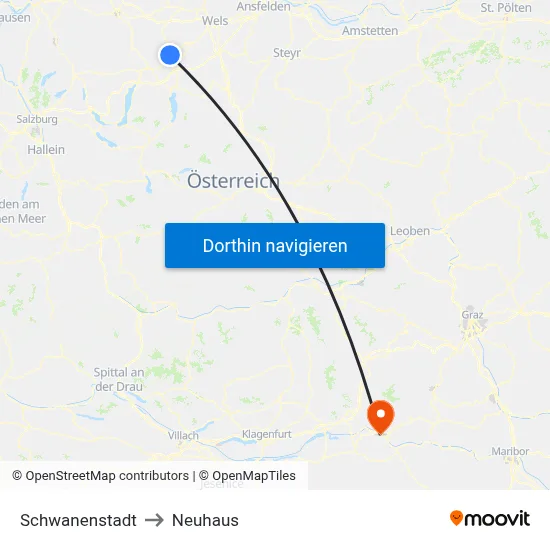 Schwanenstadt to Neuhaus map