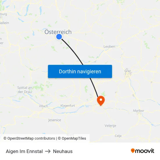 Aigen Im Ennstal to Neuhaus map