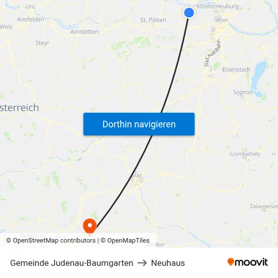 Gemeinde Judenau-Baumgarten to Neuhaus map