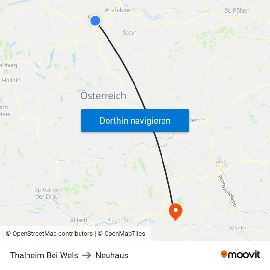 Thalheim Bei Wels to Neuhaus map