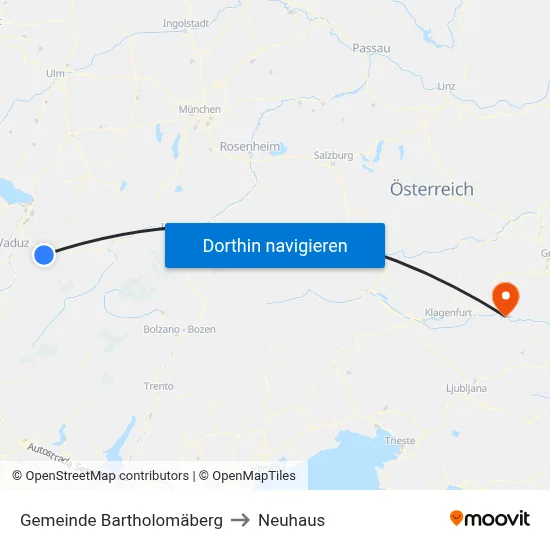 Gemeinde Bartholomäberg to Neuhaus map