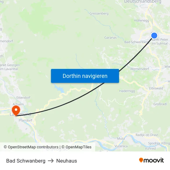 Bad Schwanberg to Neuhaus map
