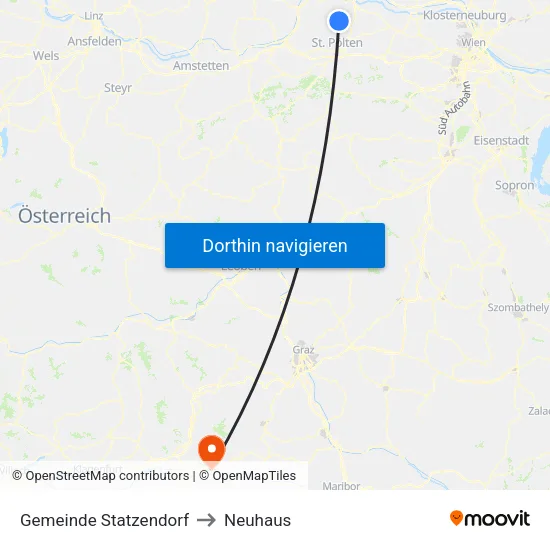 Gemeinde Statzendorf to Neuhaus map