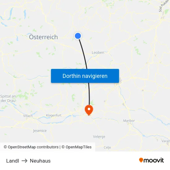 Landl to Neuhaus map