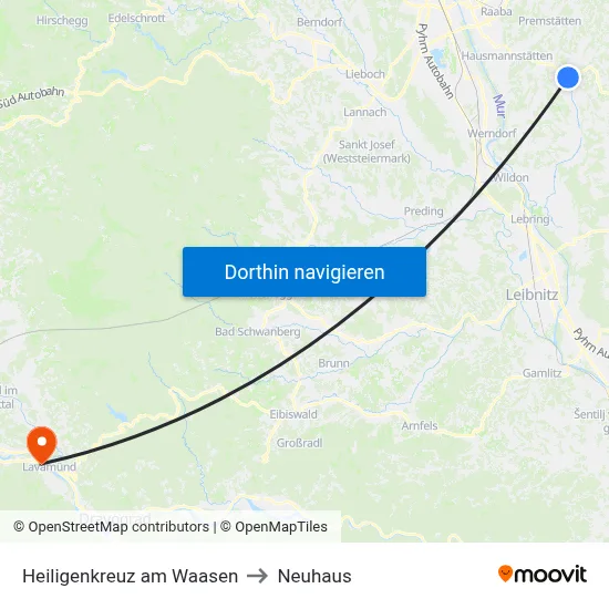 Heiligenkreuz am Waasen to Neuhaus map