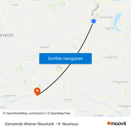 Gemeinde Wiener Neustadt to Neuhaus map