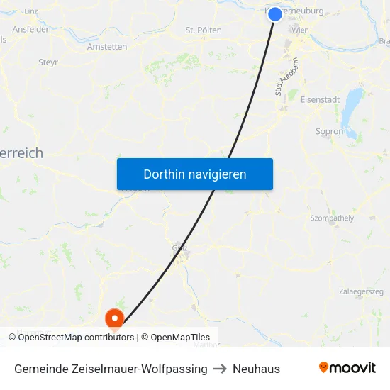 Gemeinde Zeiselmauer-Wolfpassing to Neuhaus map