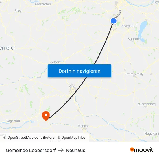 Gemeinde Leobersdorf to Neuhaus map