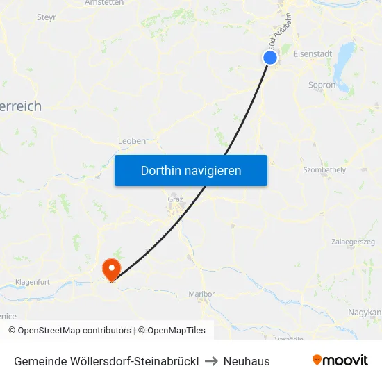 Gemeinde Wöllersdorf-Steinabrückl to Neuhaus map