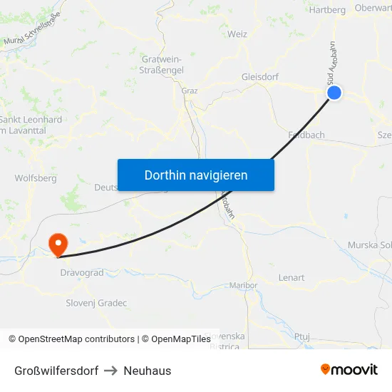 Großwilfersdorf to Neuhaus map