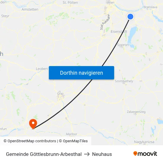 Gemeinde Göttlesbrunn-Arbesthal to Neuhaus map