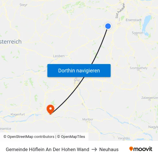 Gemeinde Höflein An Der Hohen Wand to Neuhaus map