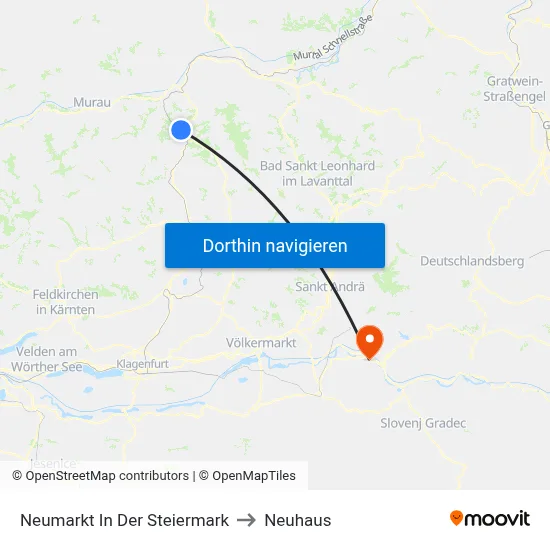 Neumarkt In Der Steiermark to Neuhaus map