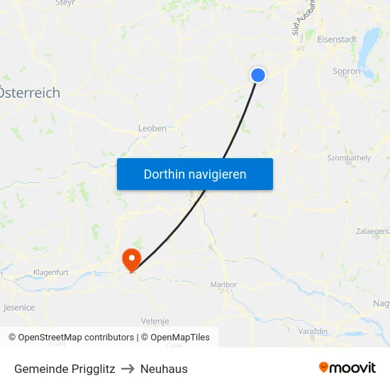 Gemeinde Prigglitz to Neuhaus map