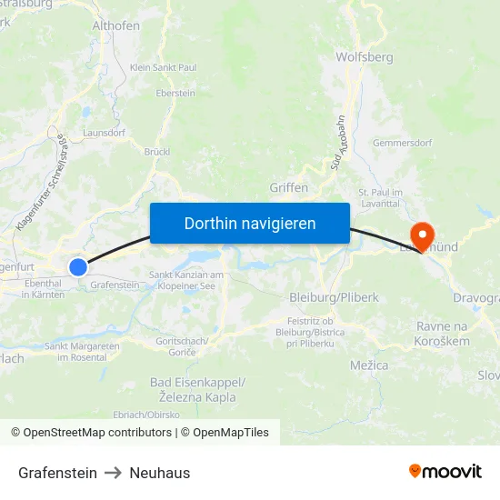 Grafenstein to Neuhaus map