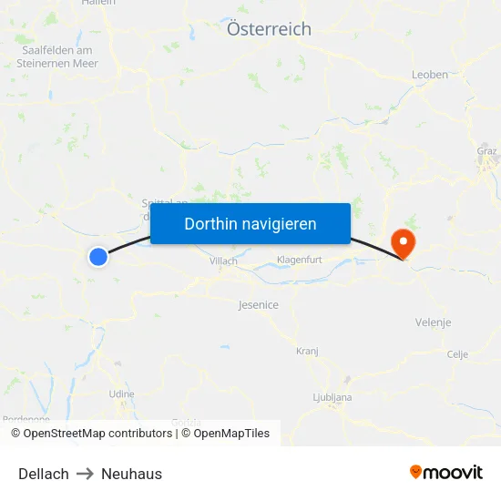 Dellach to Neuhaus map