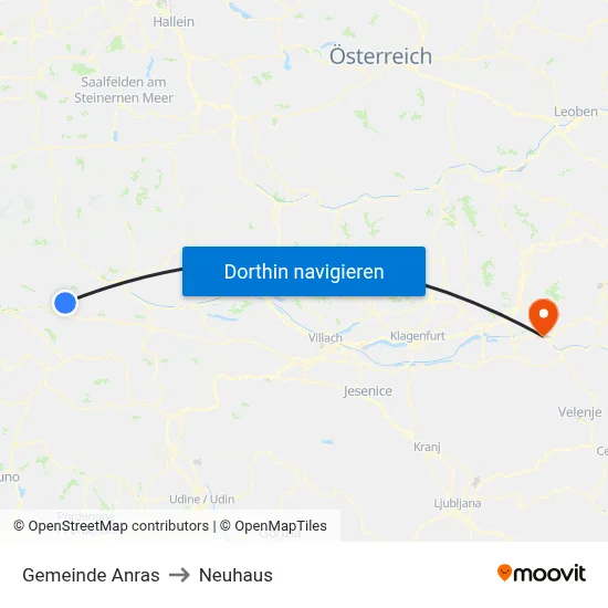 Gemeinde Anras to Neuhaus map