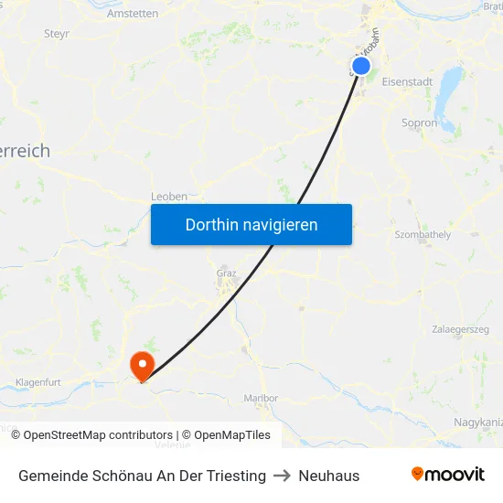 Gemeinde Schönau An Der Triesting to Neuhaus map