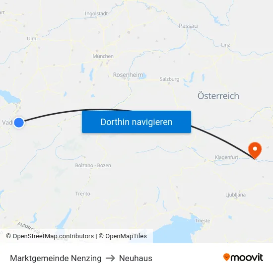 Marktgemeinde Nenzing to Neuhaus map