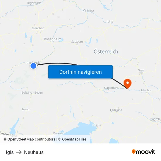 Igls to Neuhaus map