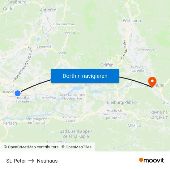 St. Peter to Neuhaus map