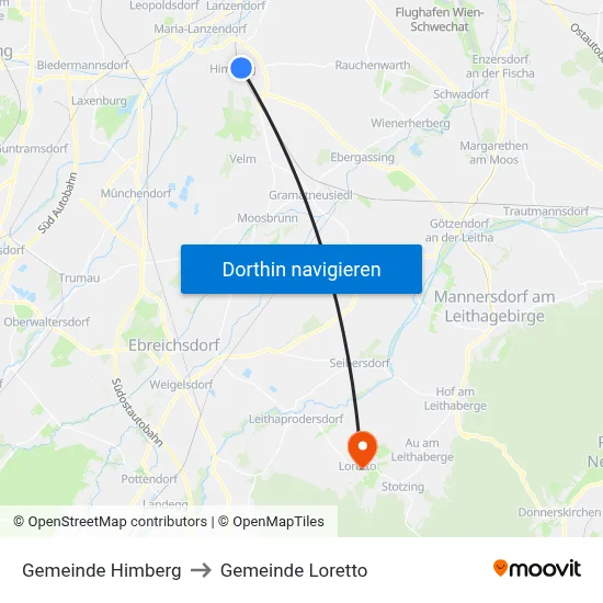 Gemeinde Himberg to Gemeinde Loretto map