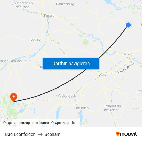 Bad Leonfelden to Seeham map
