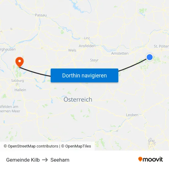 Gemeinde Kilb to Seeham map