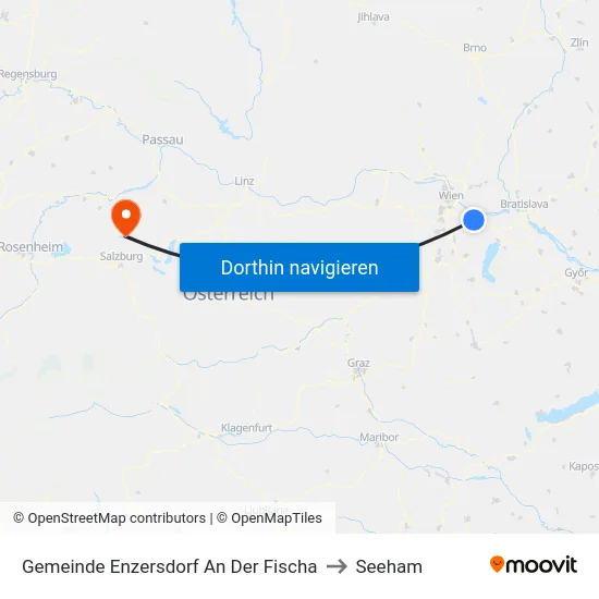 Gemeinde Enzersdorf An Der Fischa to Seeham map