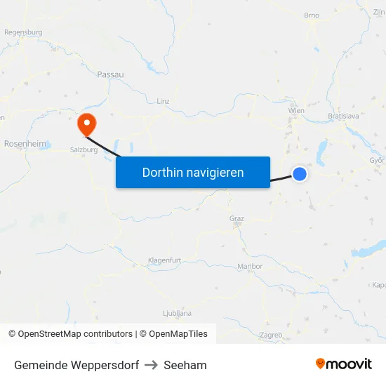 Gemeinde Weppersdorf to Seeham map