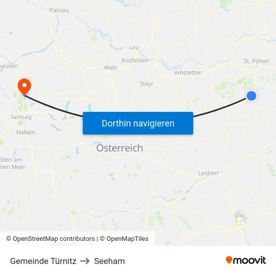 Gemeinde Türnitz to Seeham map