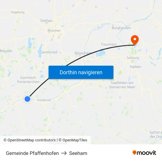 Gemeinde Pfaffenhofen to Seeham map