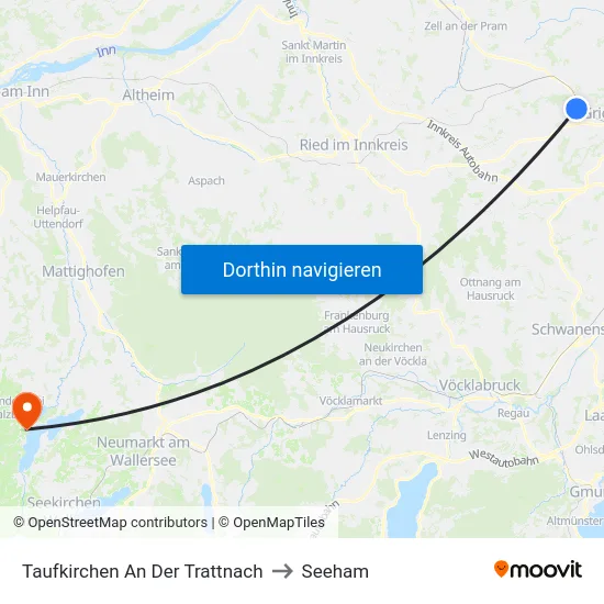 Taufkirchen An Der Trattnach to Seeham map