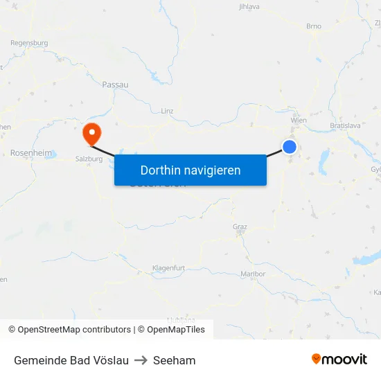 Gemeinde Bad Vöslau to Seeham map