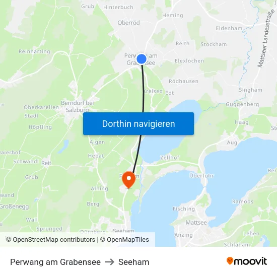 Perwang am Grabensee to Seeham map