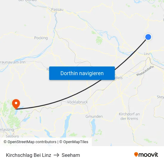 Kirchschlag Bei Linz to Seeham map