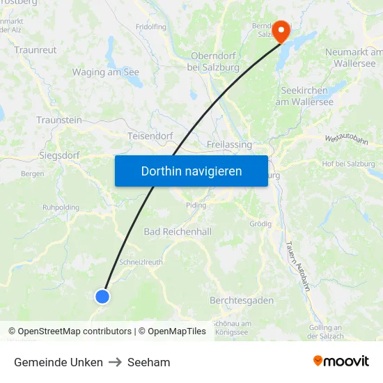 Gemeinde Unken to Seeham map