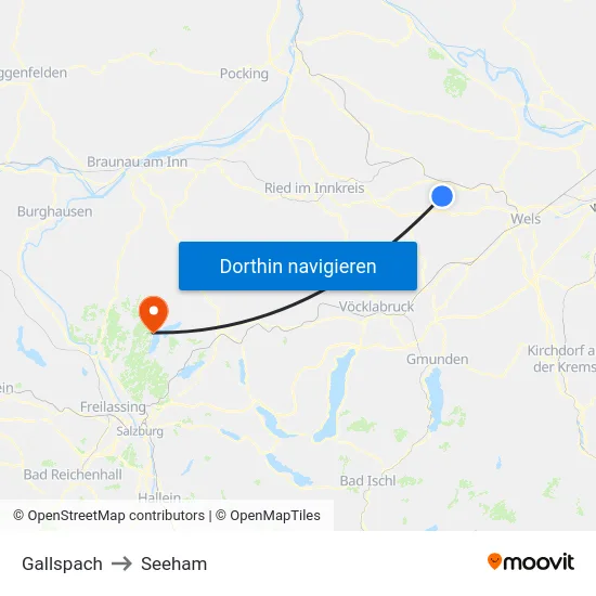 Gallspach to Seeham map